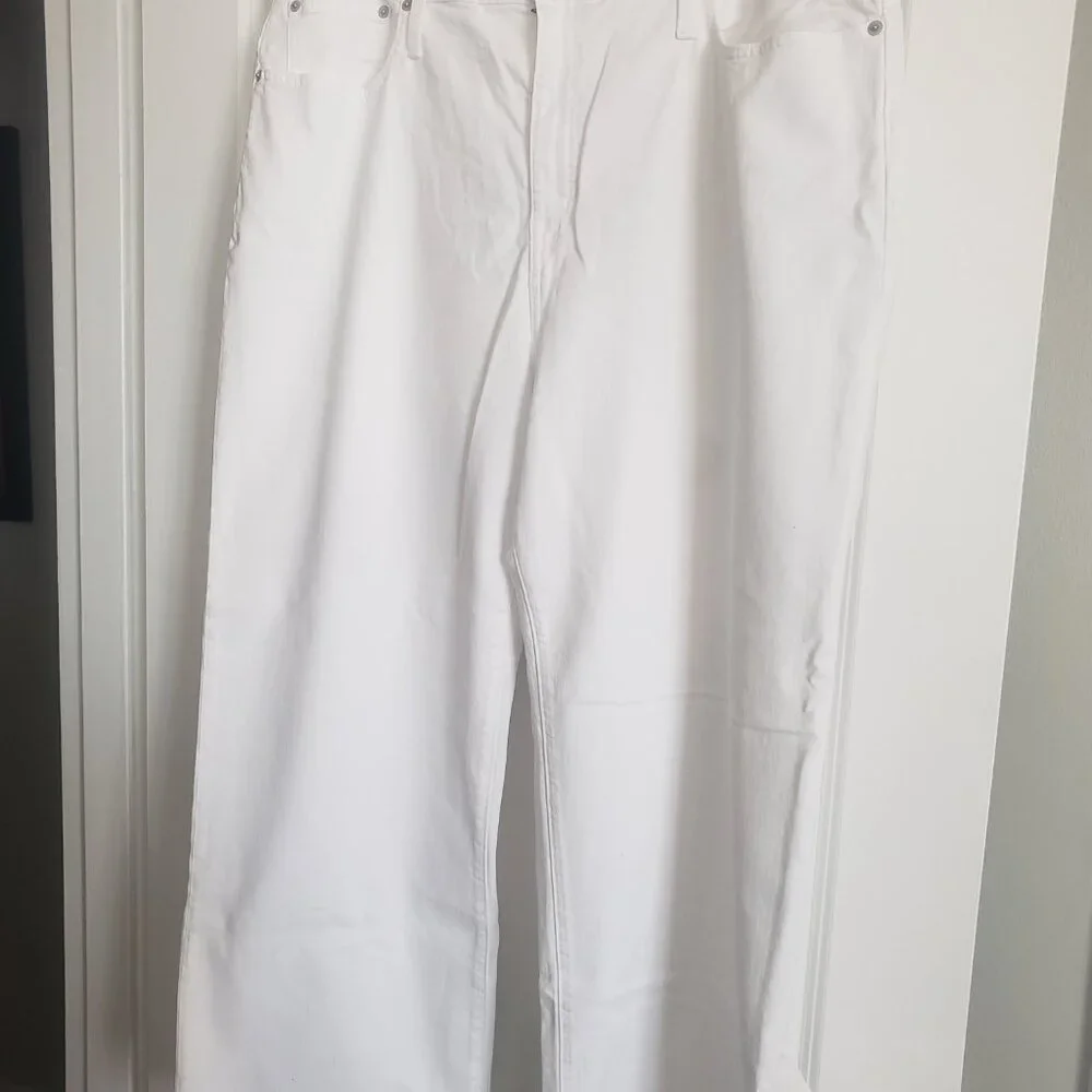 J.Crew Slim Wide Leg Jean White High Waisted Classic Stretch Denim Women 35 NWT - Picture 4 of 5